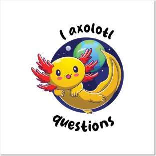 I ask Axolotl questions - gold axolotl (on light colors) Posters and Art